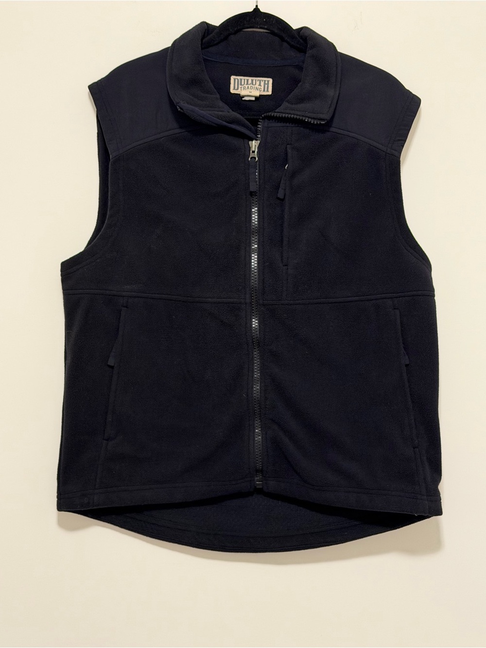 Duluth Trading Co Men’s Medium Black Shorelines Fleece GridLock Vest Outdoor